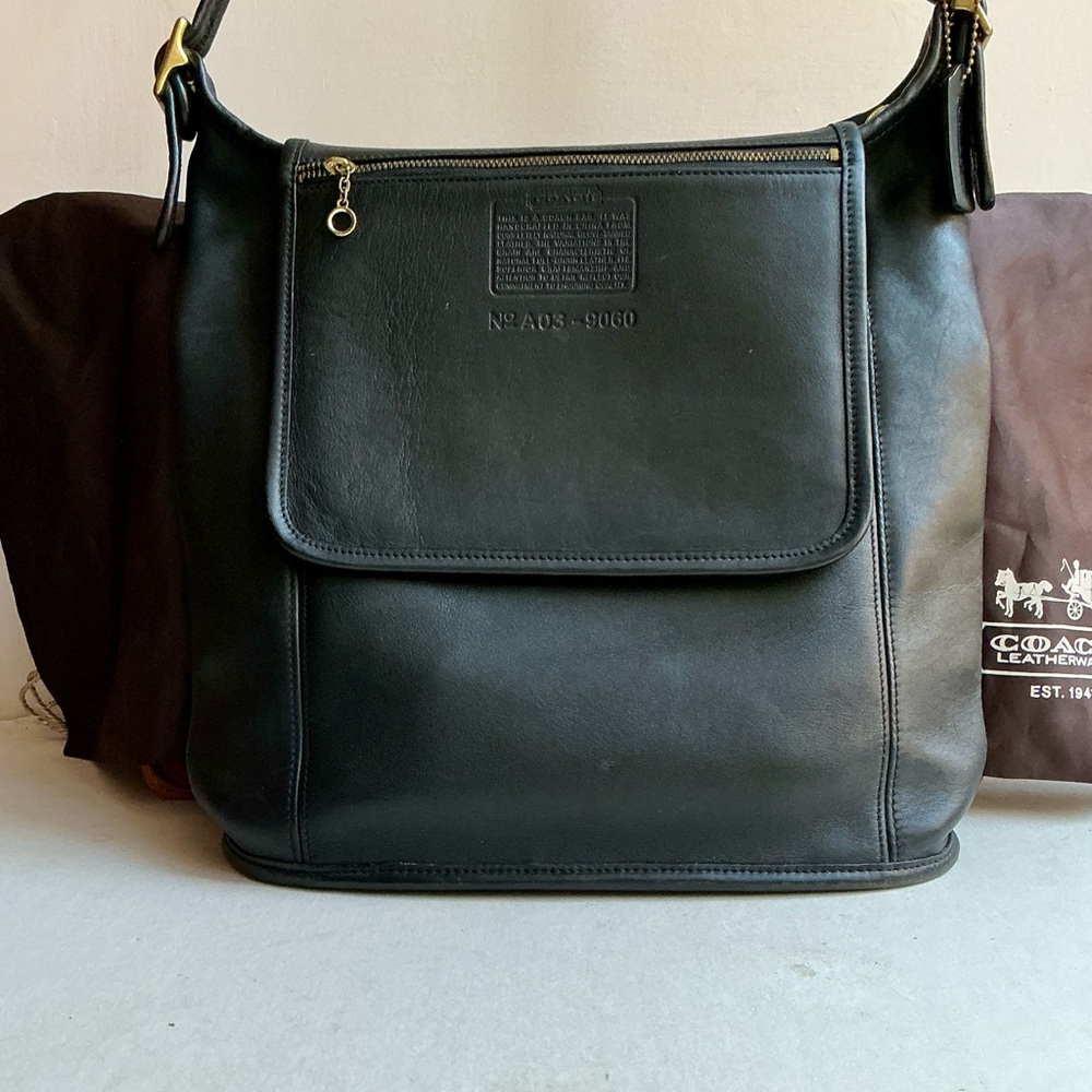 Vintage Coach Legacy Slim Bucket Black Leather No AO3-9060 EUC - Picture 7 of 12